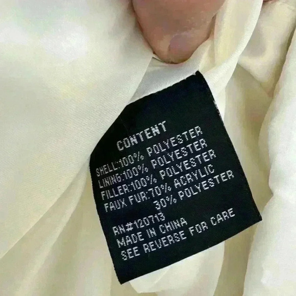 Sporto Women’s Puffer Vest Cream Faux Fur Trim Hooded Drawstring Size Medium NWT - Picture 13 of 13